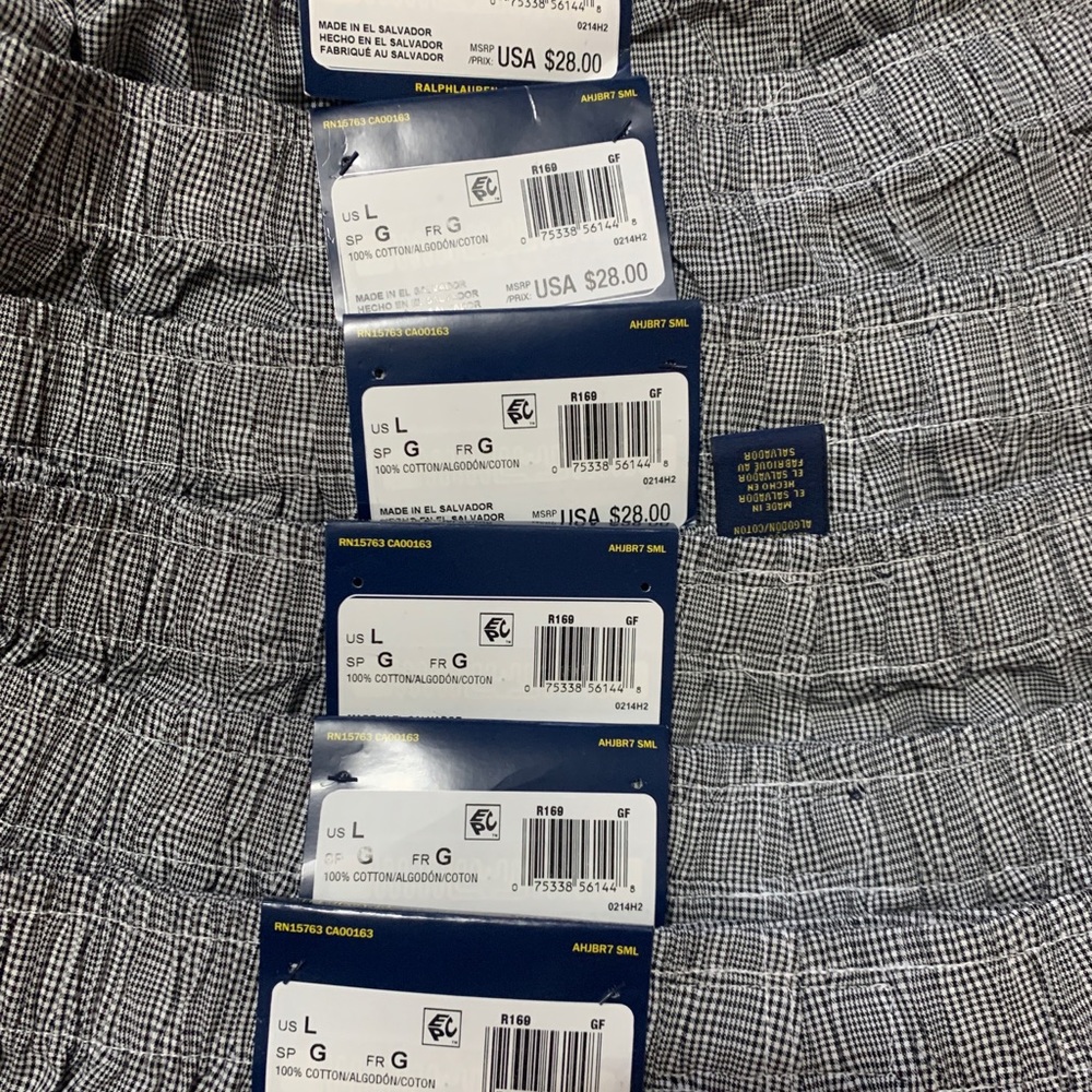 6 Sets Polo Ralph Lauren Black white 100% Cotton Classic Fit Boxer Men's SZ L